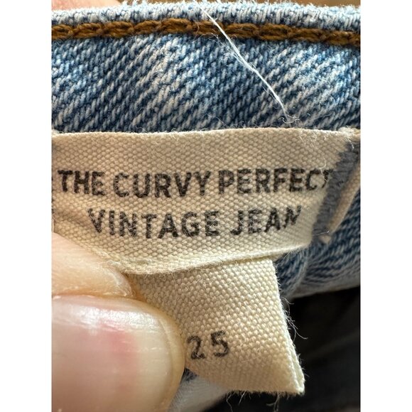Madewell The Curvy Perfect Vintage Jeans Womens Size 25 Light Wash High Rise Den - Picture 4 of 5